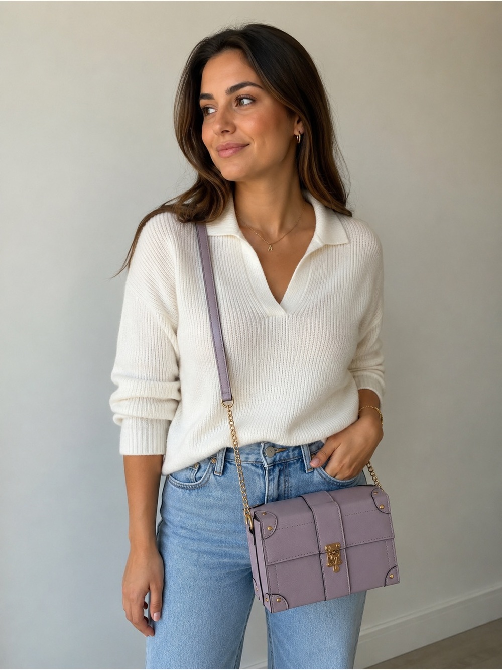 Primark Blush Pink Crossbody Bag with Gold Hardware